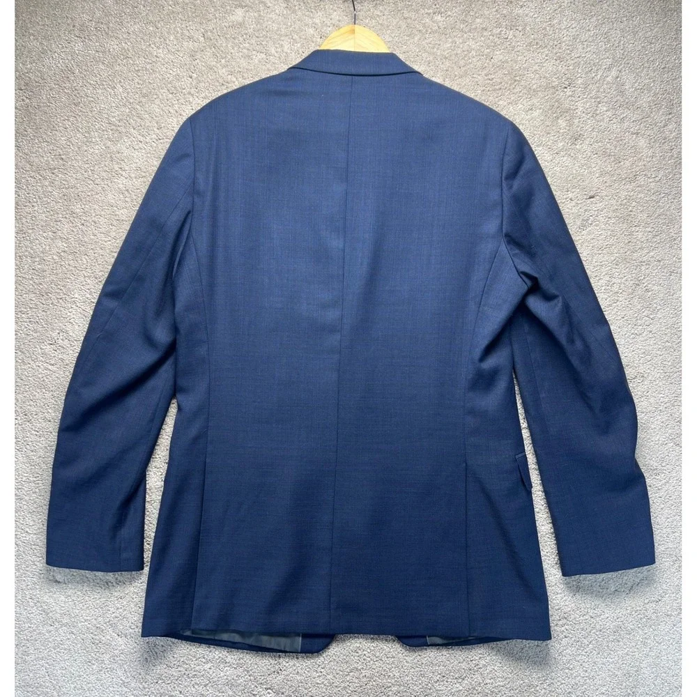 Claiborne Navy Blue Wool Blend Suit Jacket Blazer Sports Coat Two Button Men 40L